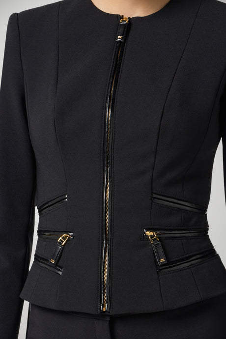 Giacca da donna Elisabetta Franchi in crepe con zip dettaglio