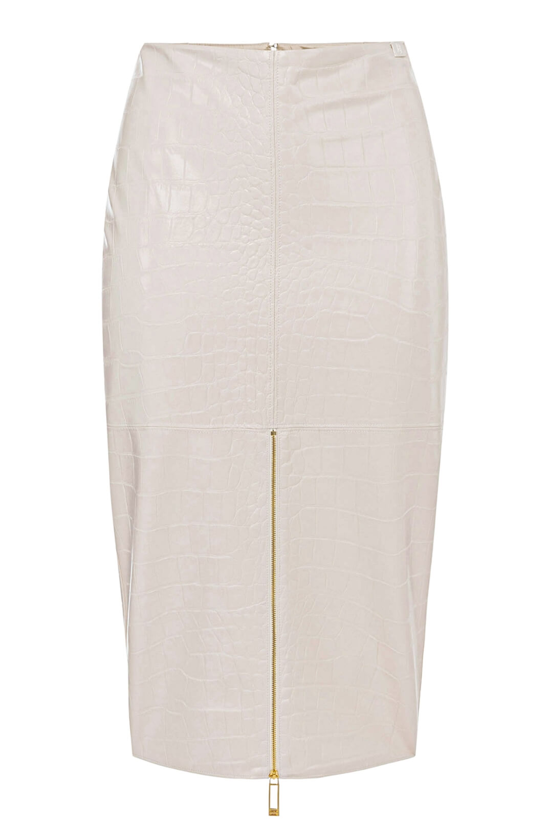 Gonna Elisabetta Franchi a tubino in ecopelle stampa cocco fronte