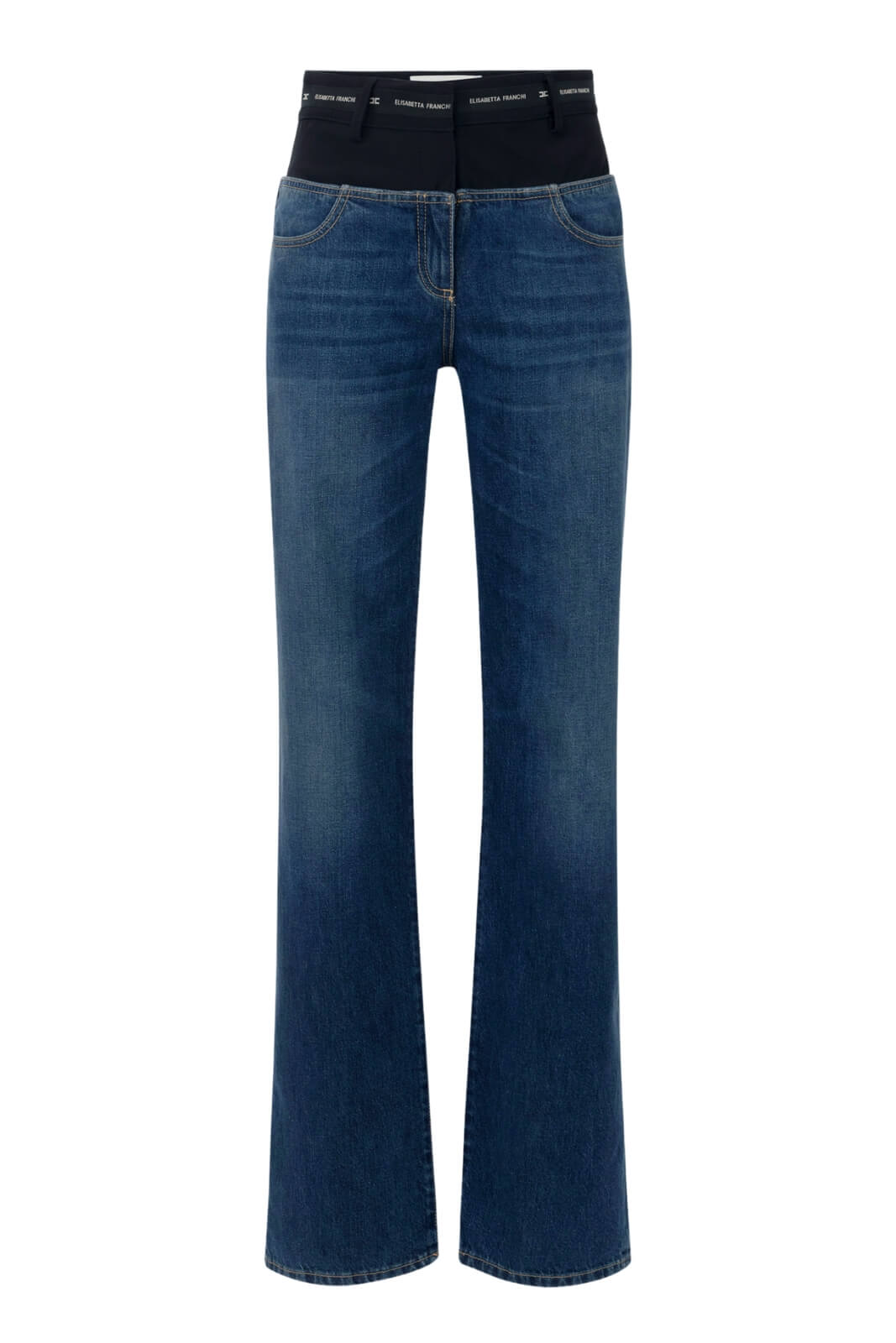 Jeans da donna Elisabetta Franchi con inserto in vita fronte
