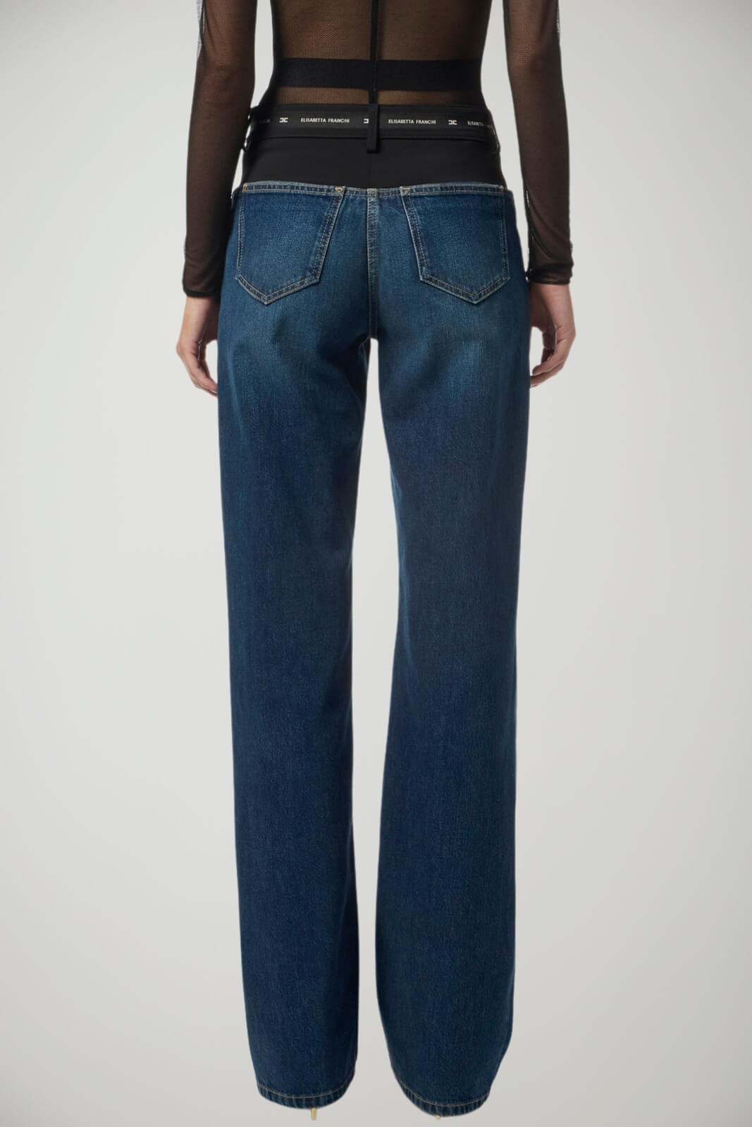 Jeans da donna Elisabetta Franchi con inserto in vita retro