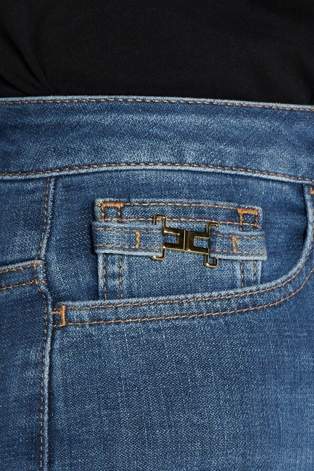 Jeans donna Elisabetta Franchi flare a zampetta dettaglio