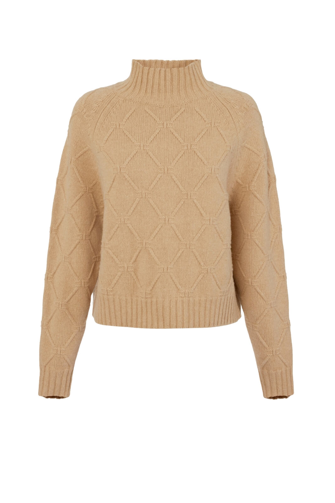 Maglione donna Elisabetta Franchi a dolcevita in trama losanghe fronte