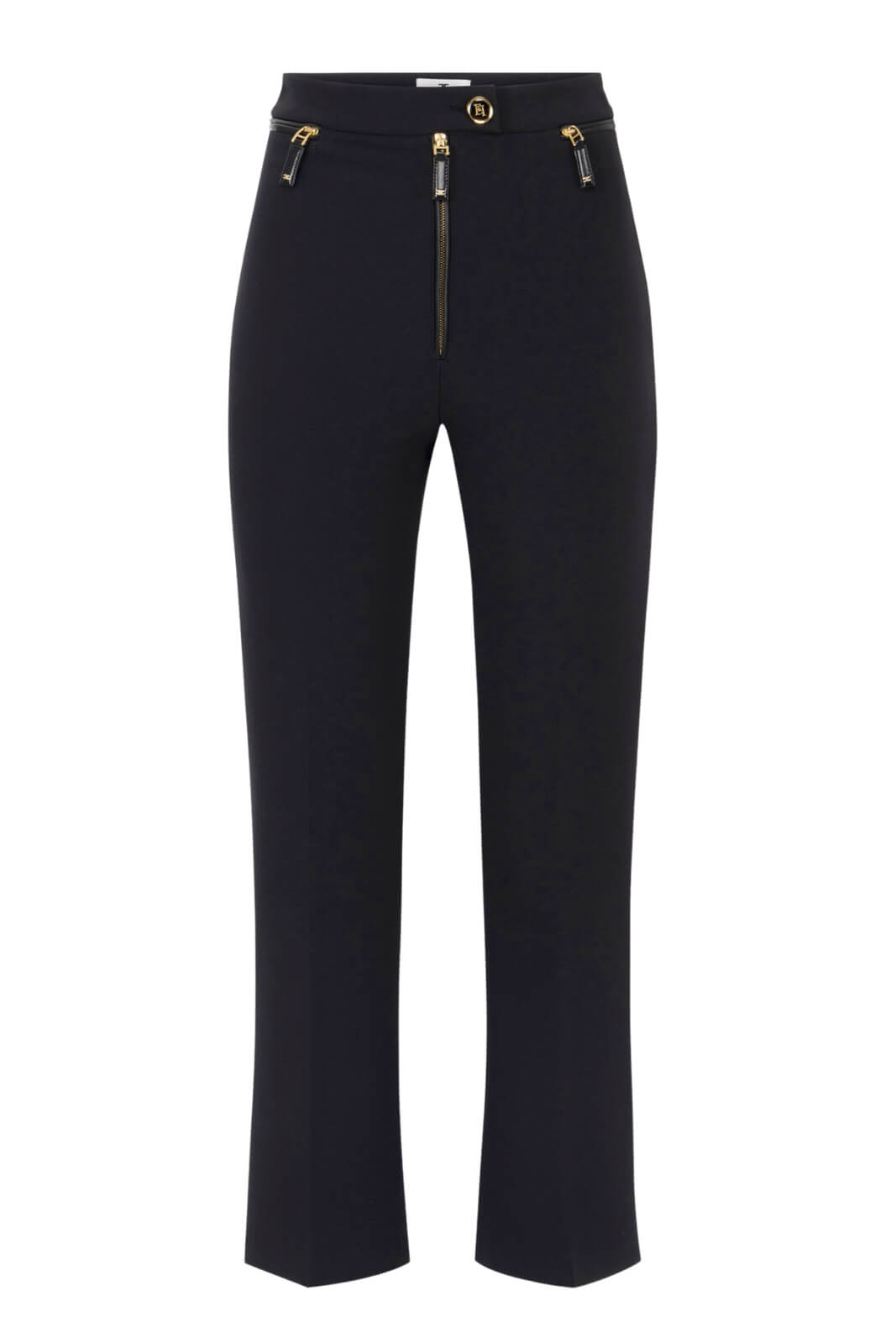 Pantaloni da donna Elisabetta Franchi in crepe con dettaglio zip fronte