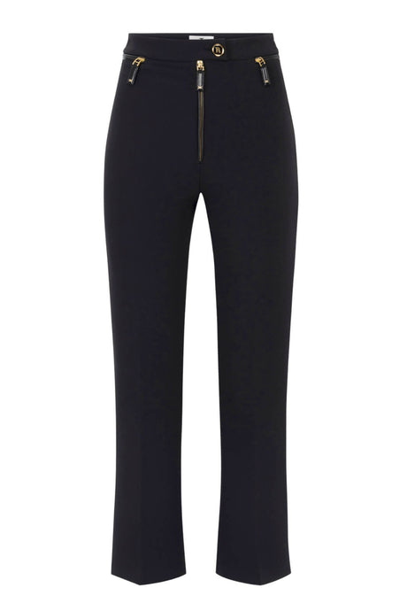 Pantaloni da donna Elisabetta Franchi in crepe con dettaglio zip fronte