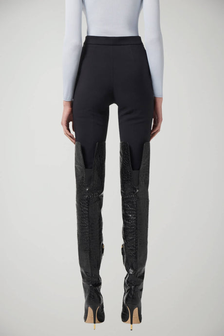 Pantaloni da donna Elisabetta Franchi in crepe con dettaglio zip retro
