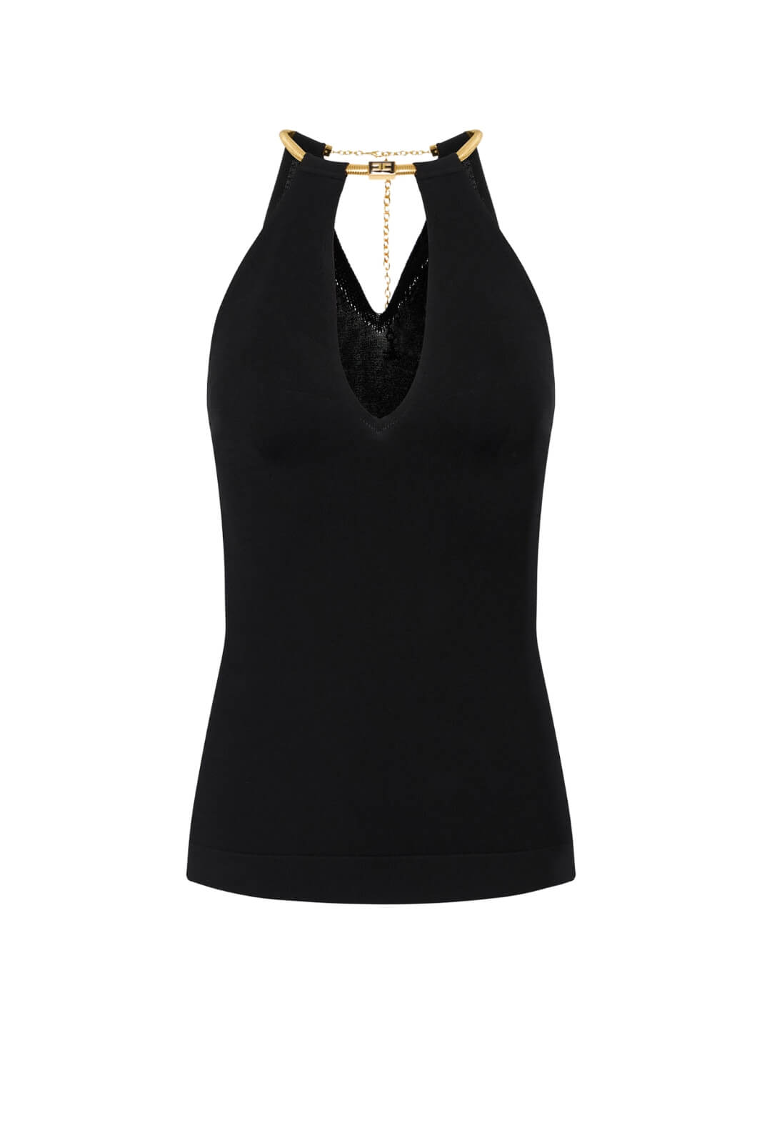 Top da donna Elisabetta Franchi con collana snake fronte color nero