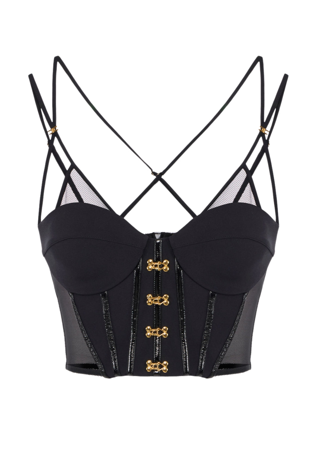 Top da donna Elisabetta Franchi in neoprene con spalline e corsetto fronte