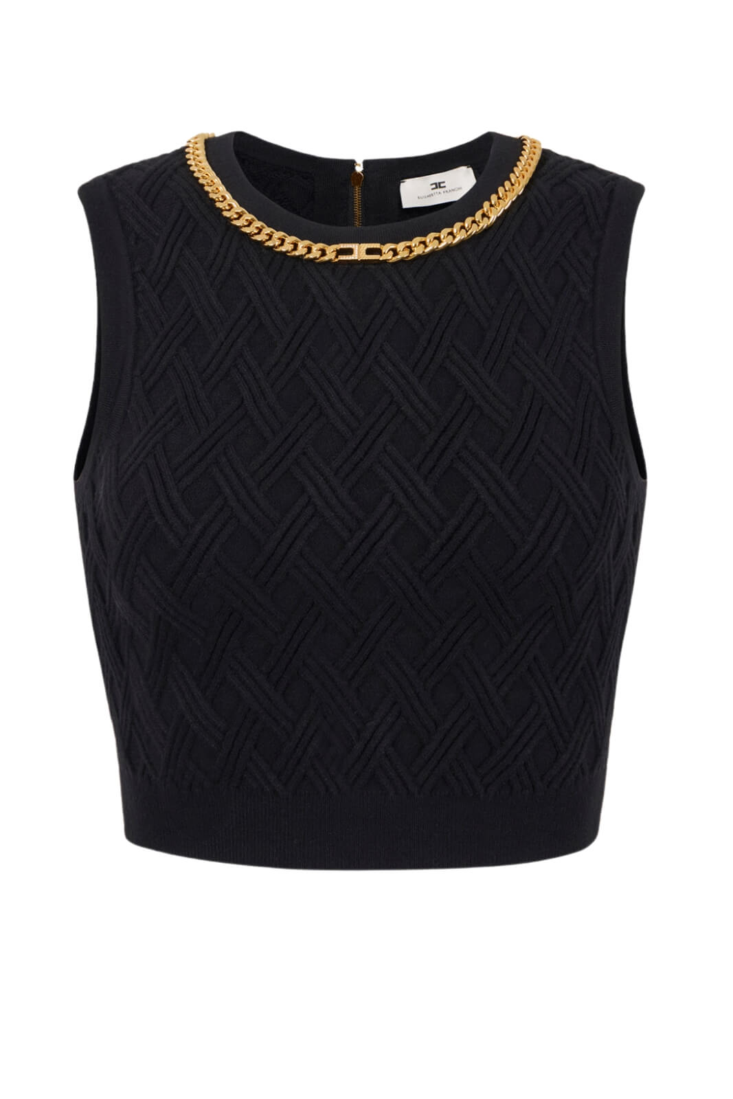 Top da donna Elisabetta Franchi a rombi con catena fronte