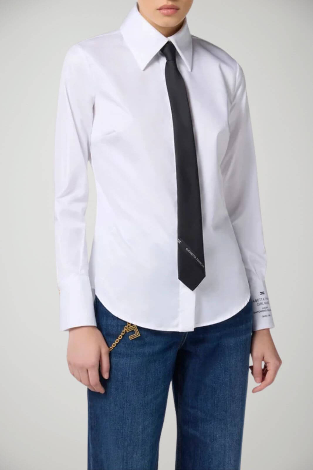 Elisabetta Franchi Women's Poplin Shirt with Print on the Cuff