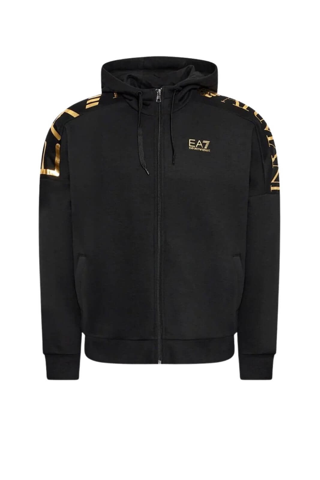 Emporio Armani Felpa Uomo full zip con stampa laminata