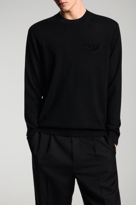 Emporio Armani felpa uomo logo flock all over