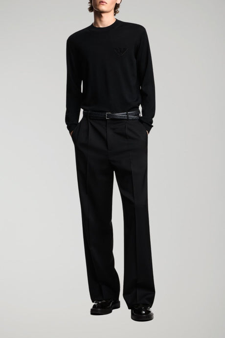 Emporio Armani felpa uomo logo flock all over
