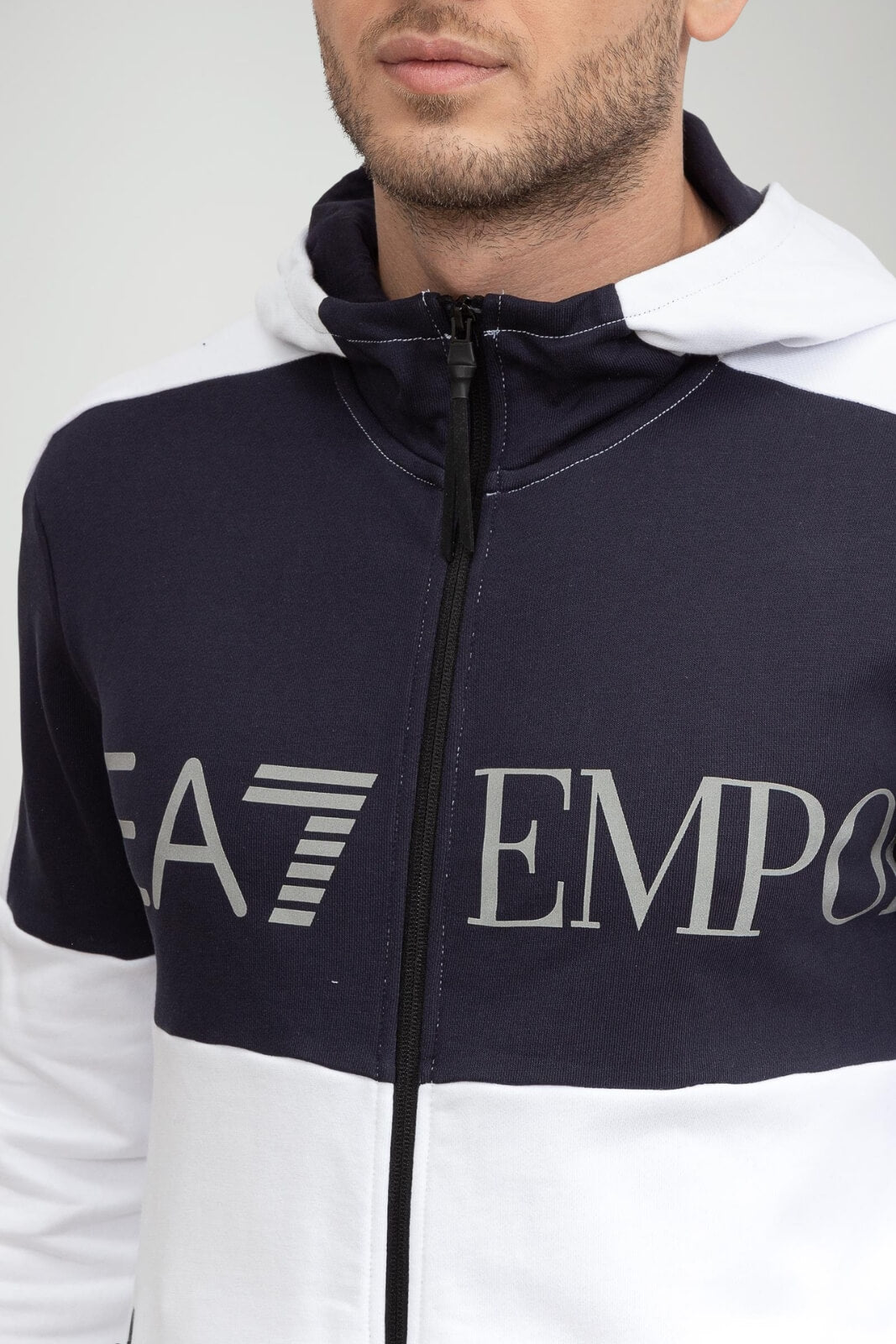Emporio Armani Felpa Uomo colorblock con cappuccio