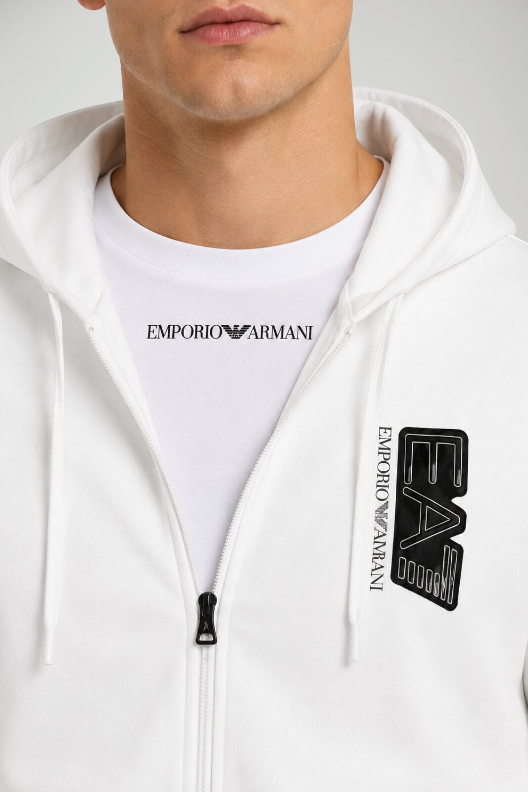 Emporio Armani Felpa full zip con cappuccio