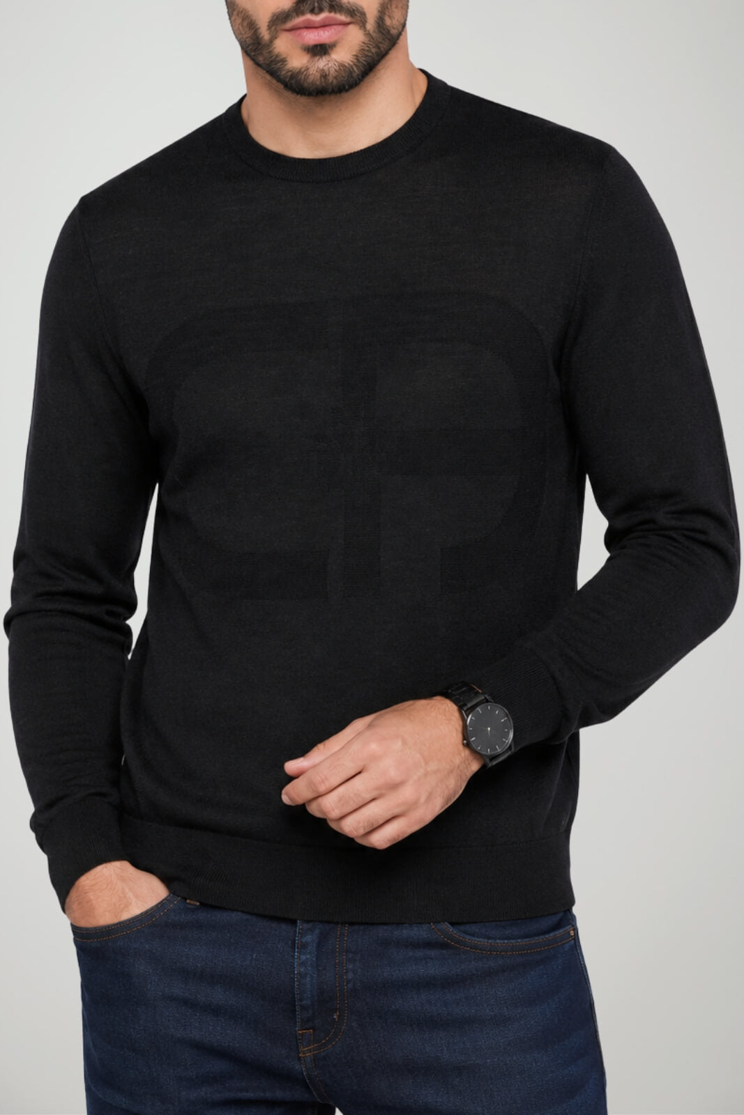 Emporio Armani Maglia Uomo con logo ad intarsio