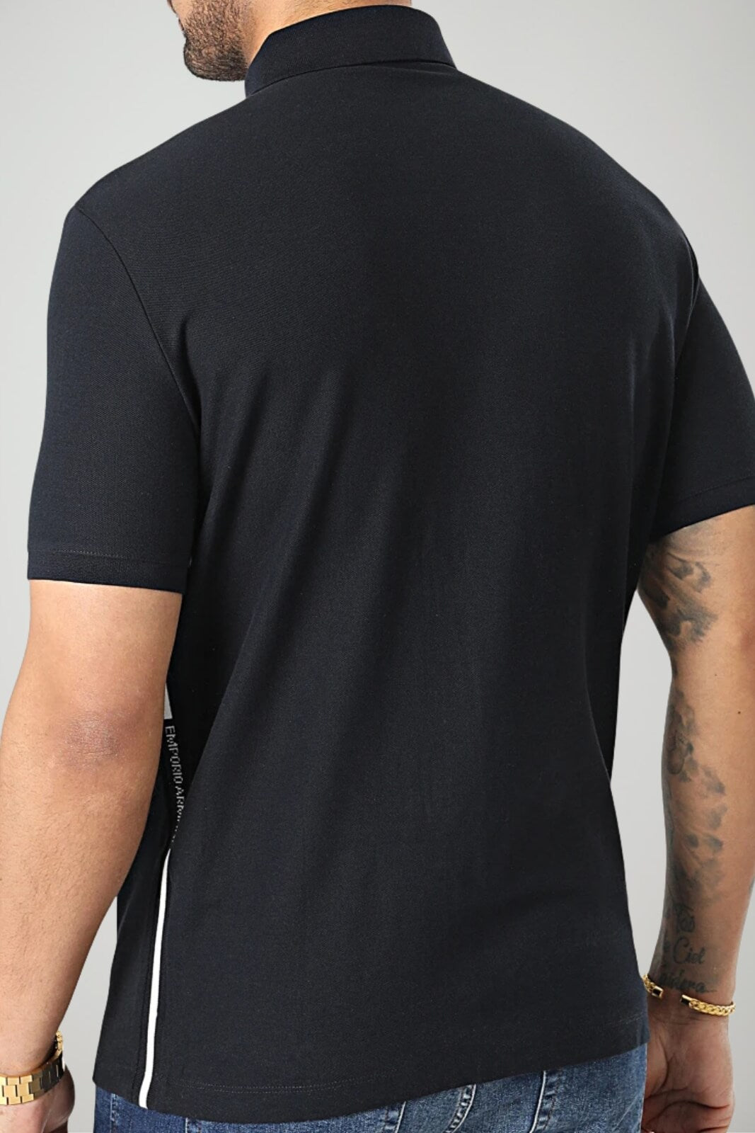 Emporio Armani Polo Uomo con bande laterali in jacquard