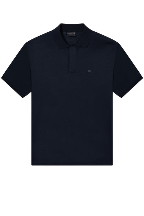 T-shirt uomo Emporio Armani maniche corte in lyocell e cotone in tinta unita blu navy