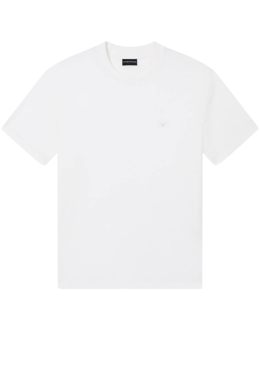 T-shirt uomo Emporio Armani regular fit in lyocell e cotone in tinta unita bianca