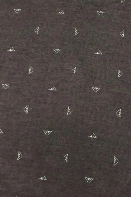 T-shirt uomo Emporio Armani blu navy con logo all over in jersey di misto cotone e lyocell