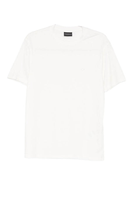 T-shirt uomo Emporio Armani in misto modal e seta in tinta unita bianca