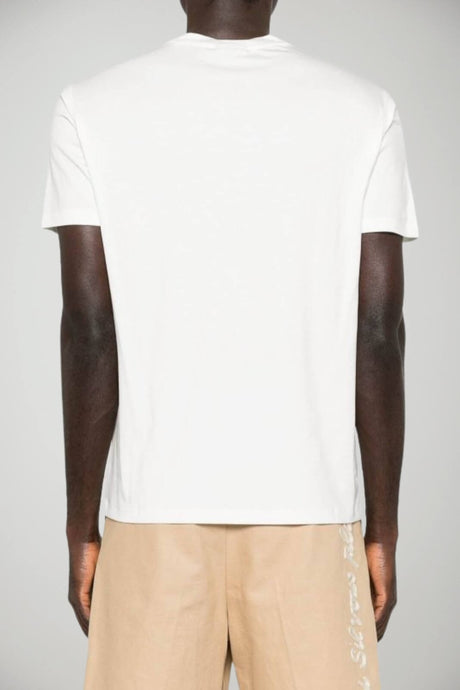 T-shirt uomo Emporio Armani in misto modal e seta in tinta unita bianca
