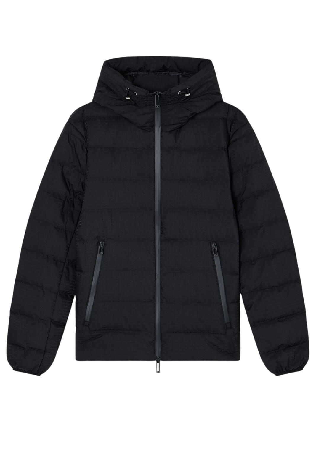 Piumino da uomo Emporio Armani con cappuccio e lettering logo all over