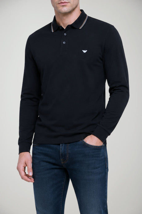 Emporio Armani Polo Uomo in piquet maniche lunghe