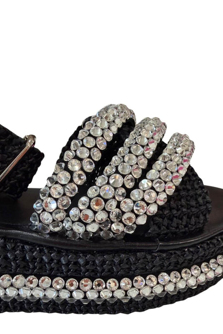 Sandali da donna Fiorina in rafia con strass