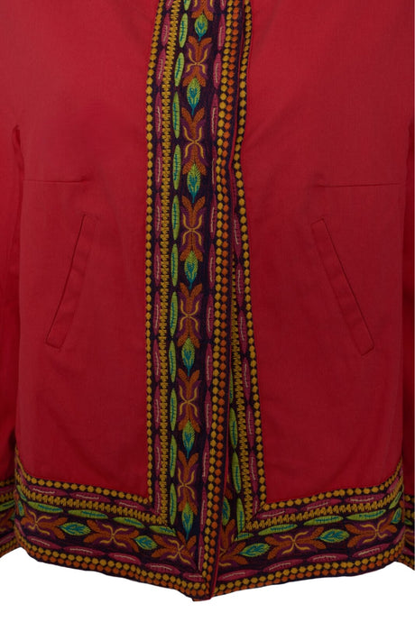 Francesca Bassi women's peacoat with tapestry-effect embroidery