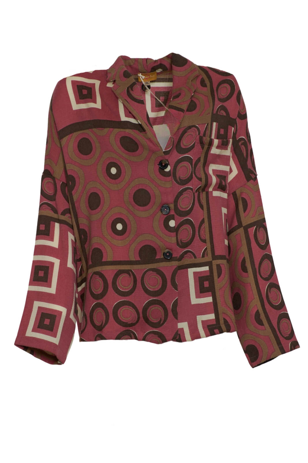 Giacca donna in lana stampata fronte