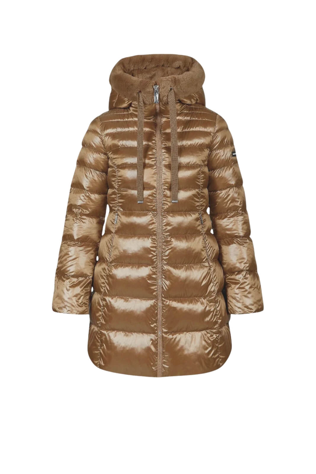 Piumino Freedomday lungo da donna con cappuccio Yvette fronte