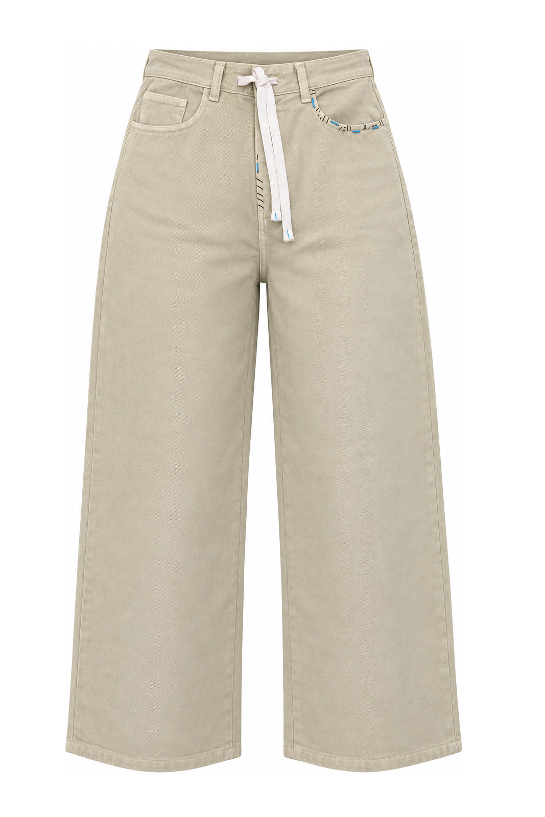 Front Street Pantaloni Donna Cinque Tasche Baggy Embroidere