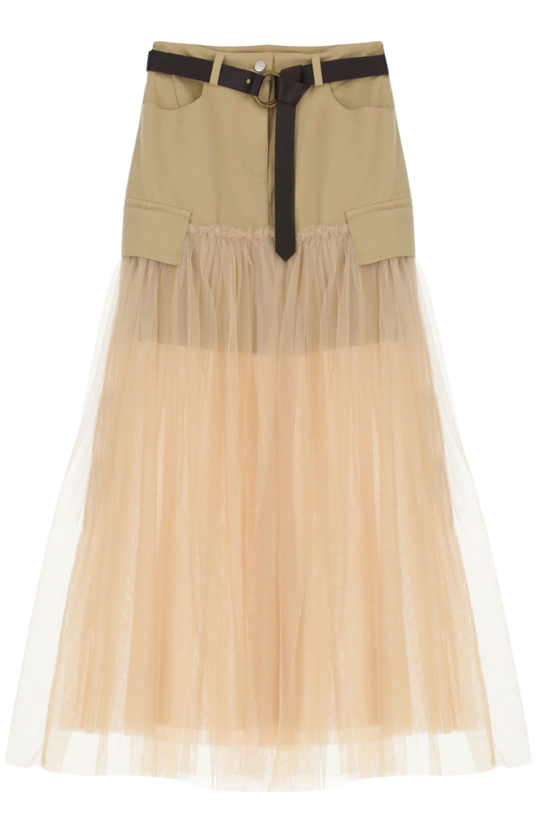 Dixie Long Skirt with Tulle Insert