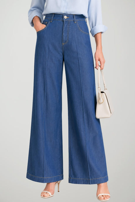 Gaëlle Pantaloni Donna Cinque Tasche in Finto Denim