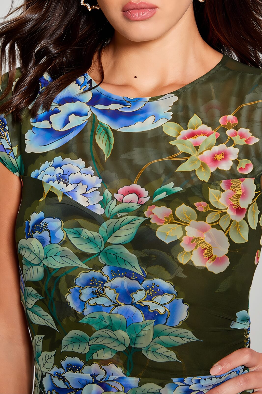 Guess Abito Donna corto tulle stampa floreale