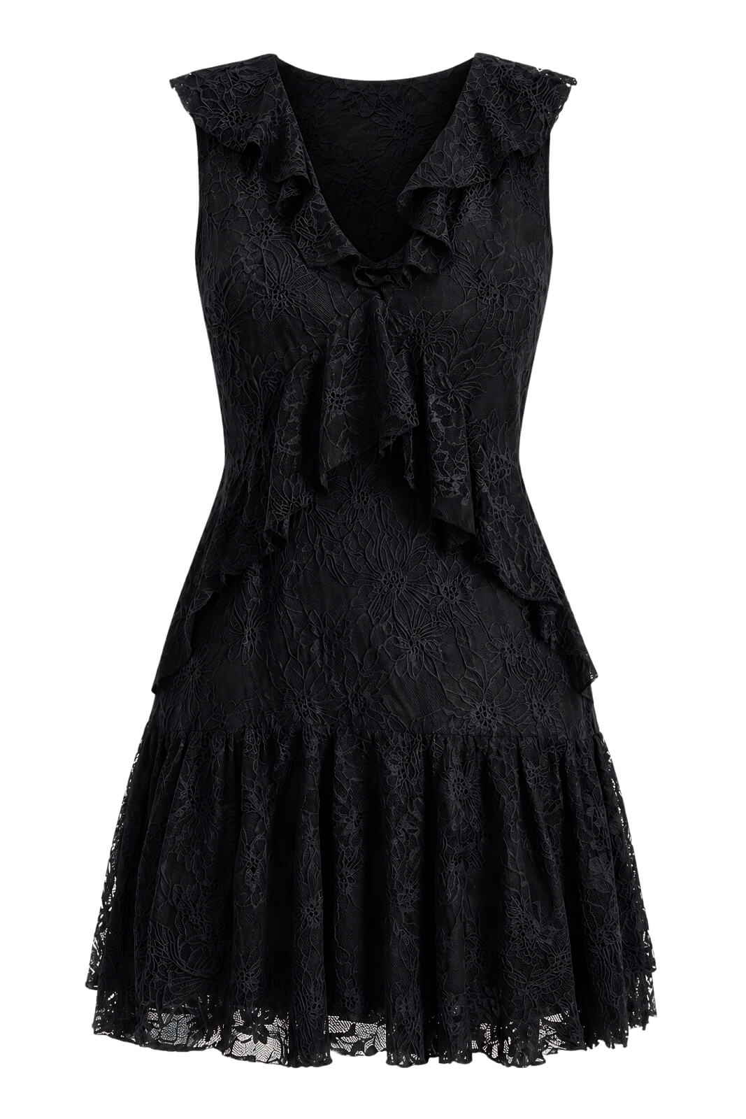 Guess Abito Donna smanicato in pizzo con rouches