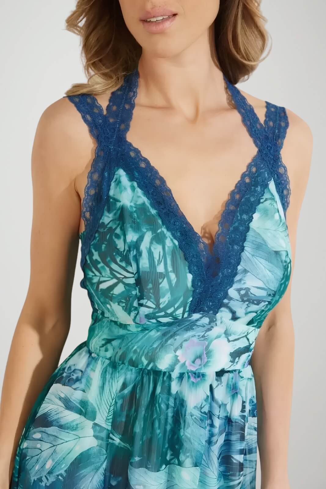 Guess Abito Donna stampa floreale con inserti in pizzo