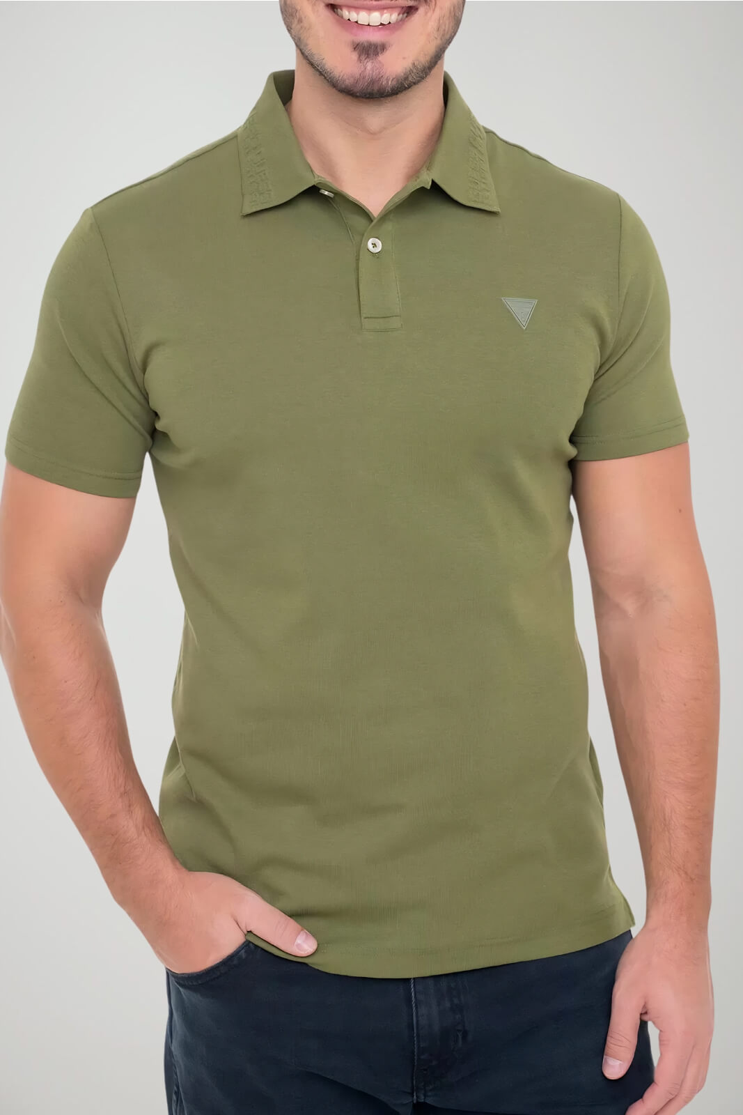 Guess Polo Uomo lettering in rilievo sul collo