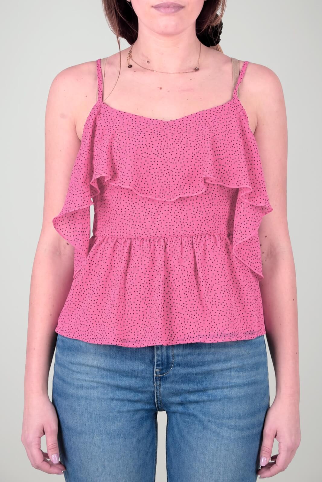 Guess Top Donna a pois con volant