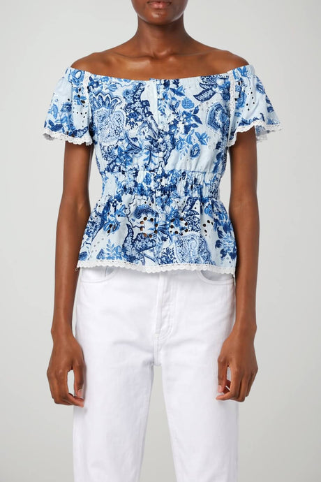 Guess Top Donna traforato stampa all over