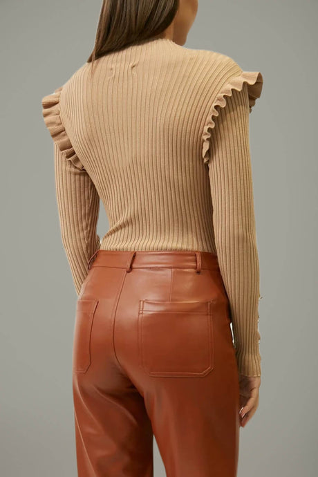 Influencer Women's Turtleneck with Ruffles