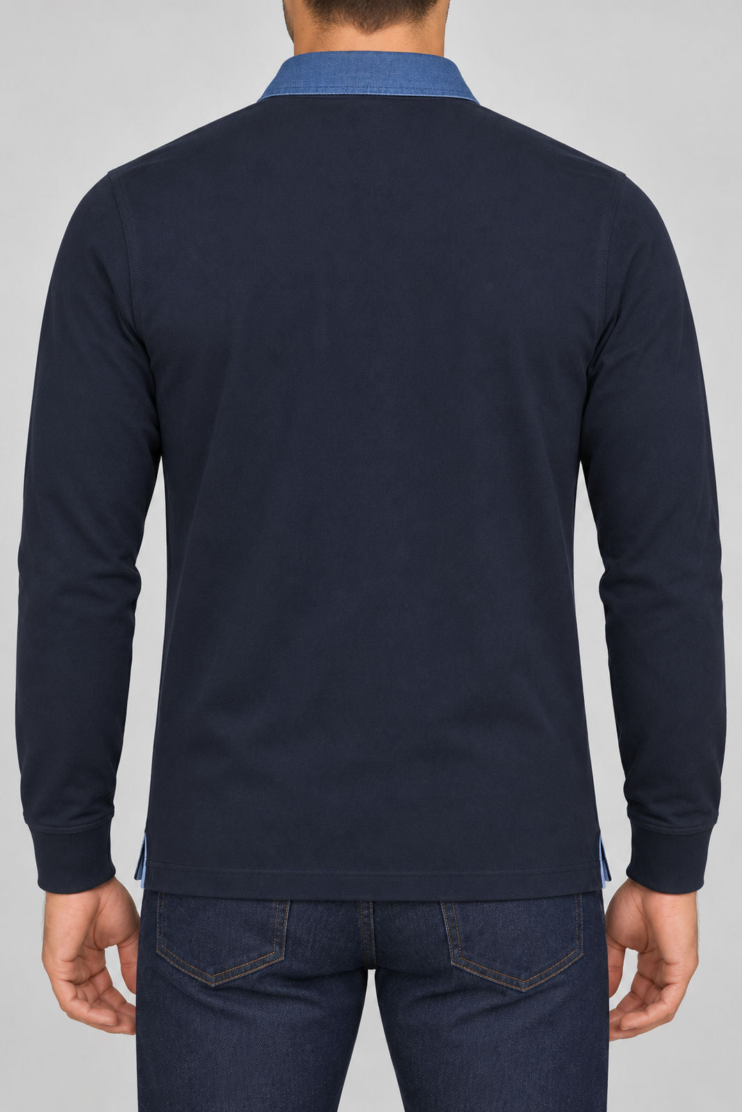 Harmont & Blaine Polo Uomo con collo in denim