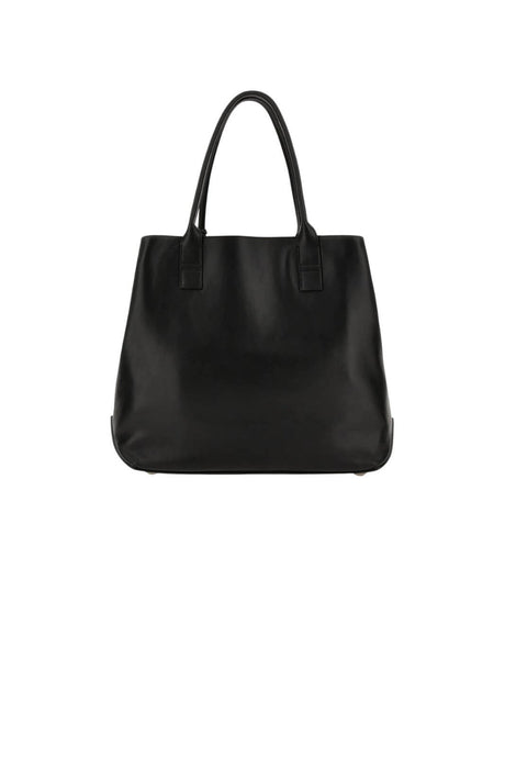 Hogan women's SHOPPING SCRIPT MEDIA bag in black leather
