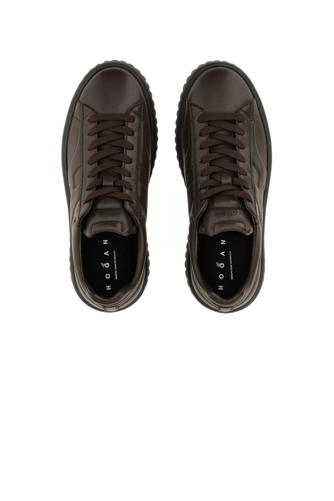 Hogan sneakers uomo H STRIPES in pelle marrone