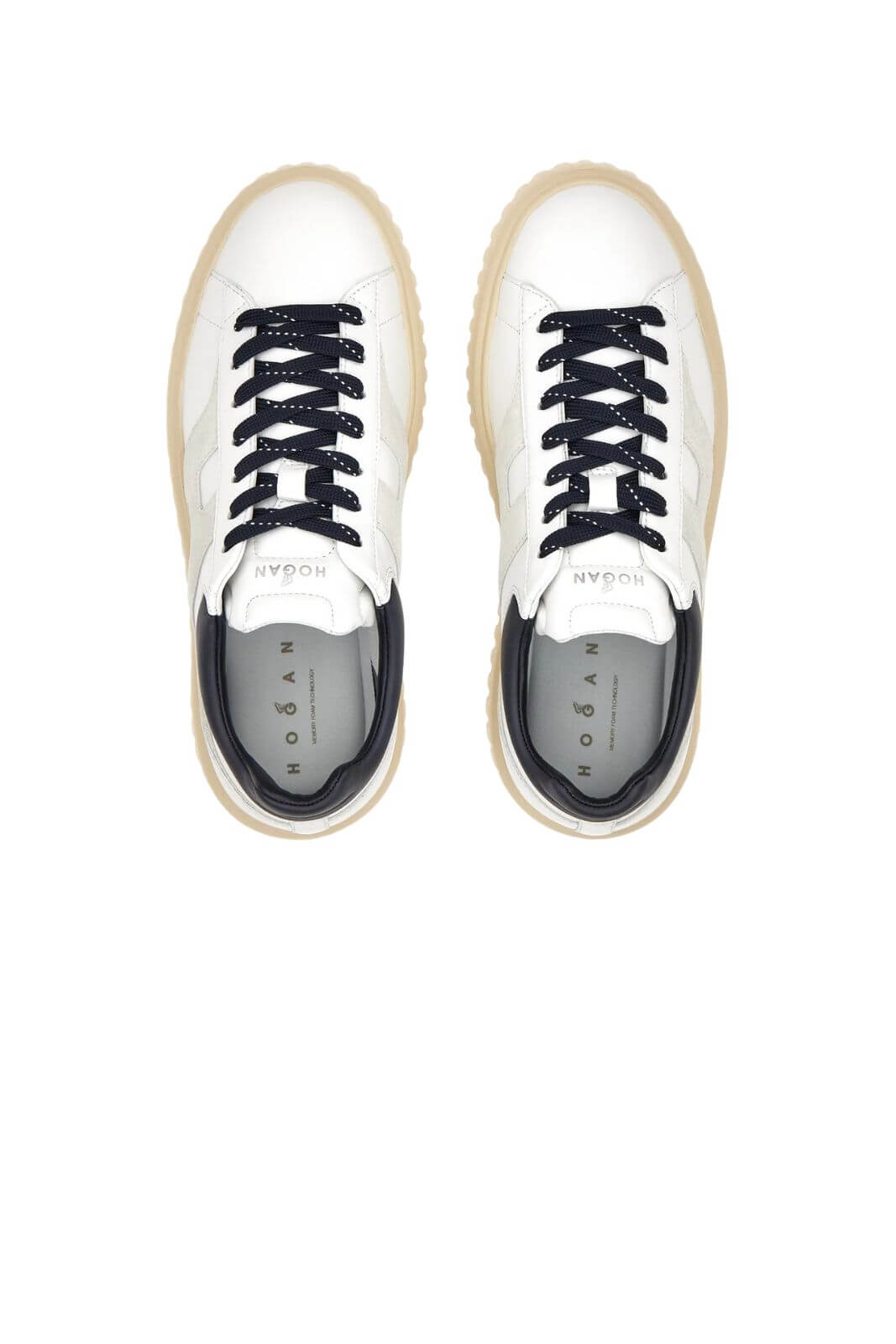 Hogan sneakers uomo H STRIPES in pelle bianca