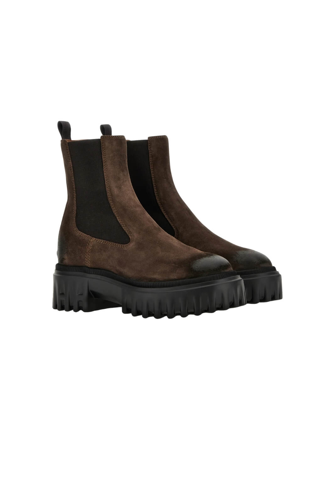 Stivali da donna Hogan chelsea in camoscio con fondo in gomma lato 2