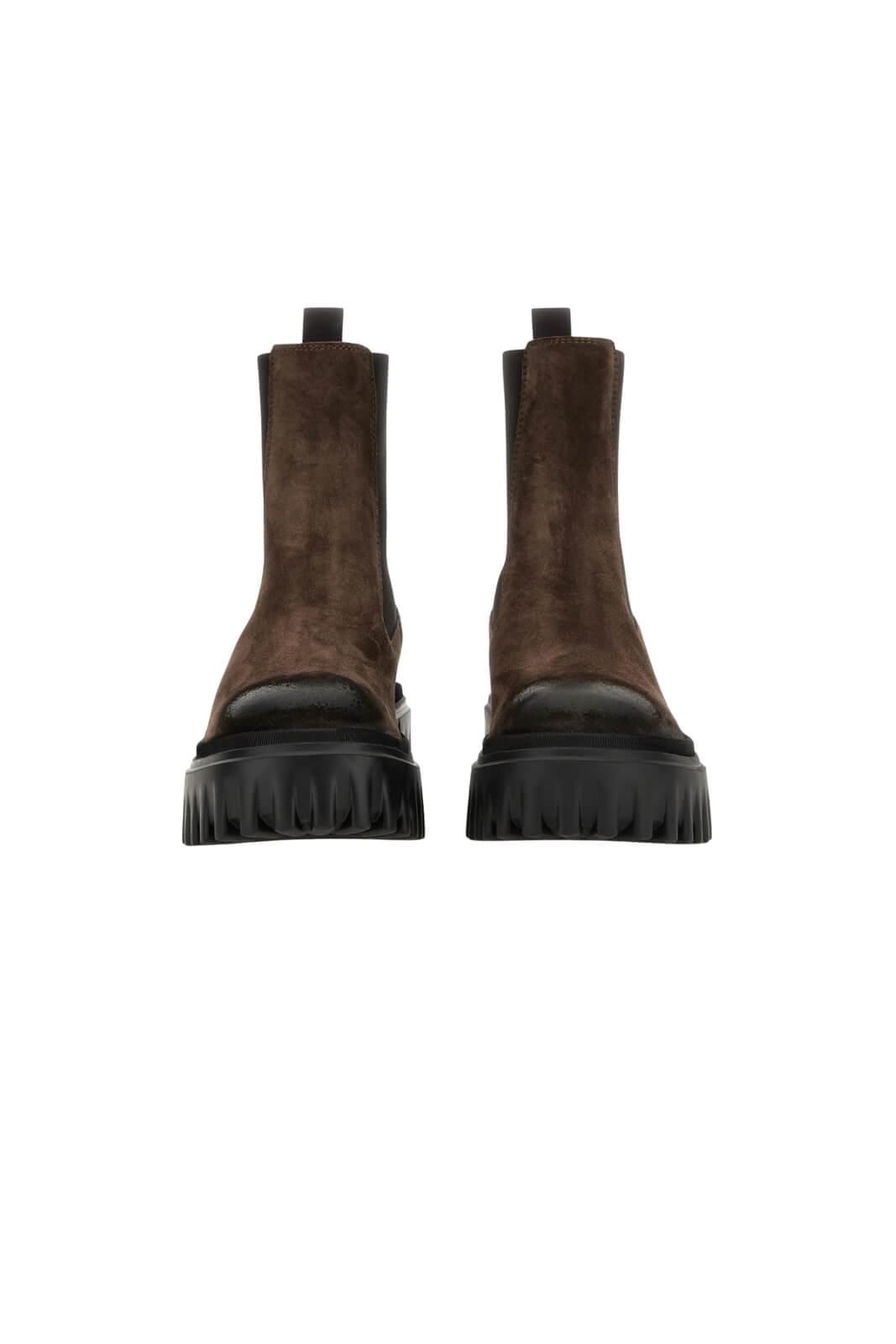 Stivali da donna Hogan chelsea in camoscio con fondo in gomma fronte