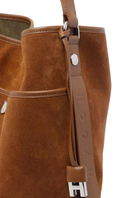 Hogan borsa donna Hobo media a spalla in pelle scamosciata