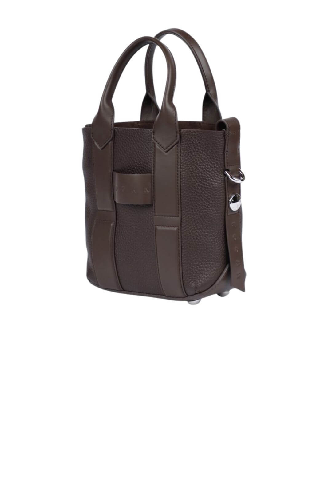 Hogan Borsa donna script in pelle martellata marrone laterale