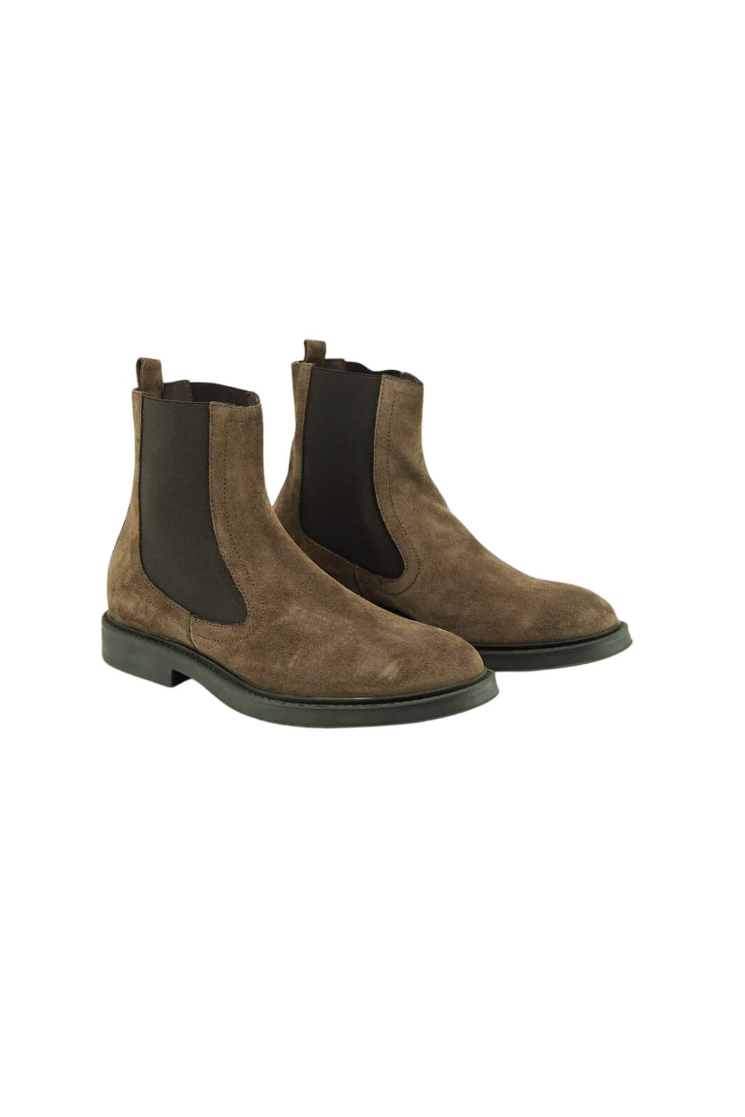 Stivaletti da uomo in pelle con inserto elastico fronte